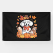 Poodle Erntedank Drinks Kaffee Herbstlaub Pump Banner (Horizontal)