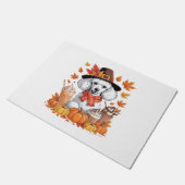 Poodle Erntedank Drinks Kaffee Herbstlaub Pump Fußmatte (Schrägansicht)