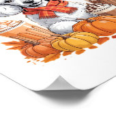 Poodle Erntedank Drinks Kaffee Herbstlaub Pump Poster (Ecke)