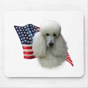 Poodle-Fahne (weiß) Mousepad