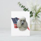 Poodle-Fahne (weiß) Postkarte (Stehend Vorderseite)