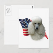 Poodle-Fahne (weiß) Postkarte (Vorne/Hinten)