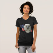Poodle-Fahne (weiß) T-Shirt (Vorne ganz)