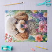 Poodle farbenfrohe Blume Aquarell Seidenpapier (Basteln)
