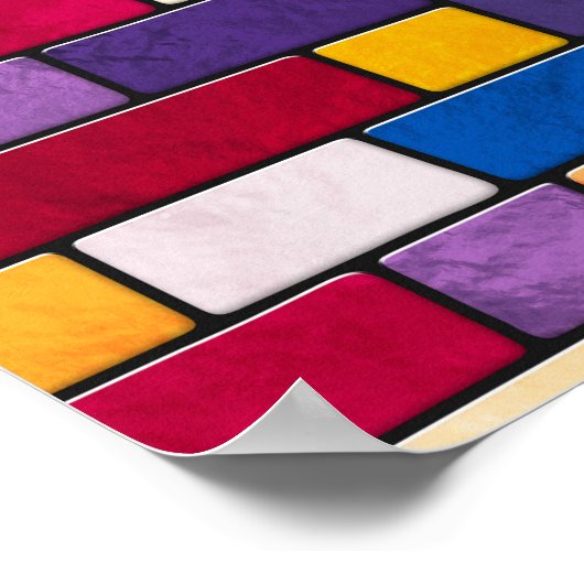 Poodle - farbenfrohe Mosaikkunst Poster (Ecke)