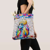 Poodle - farbenfrohe Mosaikkunst Tasche (Von Nahem)