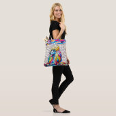 Poodle - farbenfrohe Mosaikkunst Tasche (Am Model)