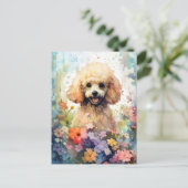 Poodle farbige Aquarellbilder Postkarte (Stehend Vorderseite)
