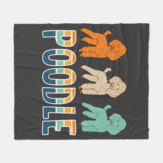 Poodle Fleecedecke (Vorderseite (Horizontal))