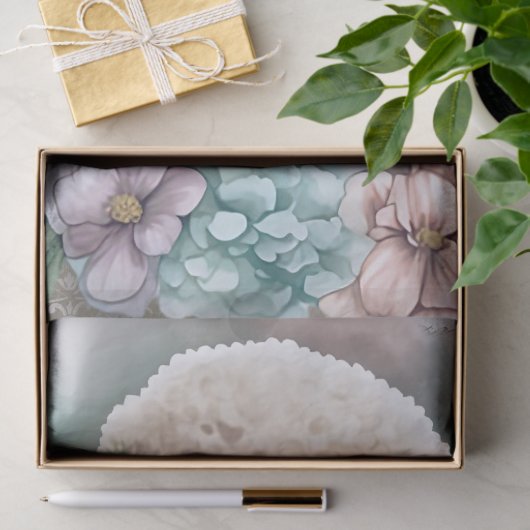 Poodle Floral Dog Seidenpapier (Geschenk)