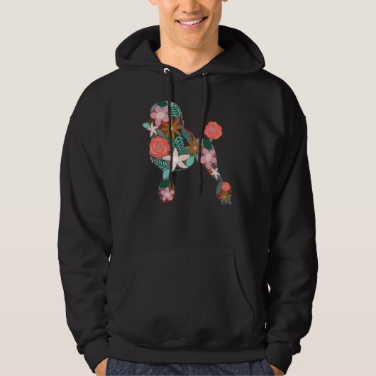 Poodle Floral Silhouette Hoodie (Vorderseite)
