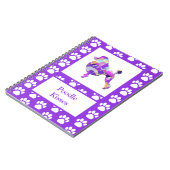 Poodle French Niedlich Dog Silhouette Paw Lila PY& Notizblock (Linke Seite)