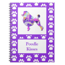 Poodle French Niedlich Dog Silhouette Paw Lila PY&