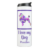 Poodle French Niedlich Hund Silhouette Lila PY&B Thermosbecher (Nach links gedreht)