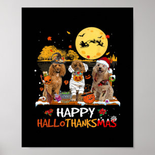 Poodle Frohe Hallothanksmas Halloween Erntedankfes Poster