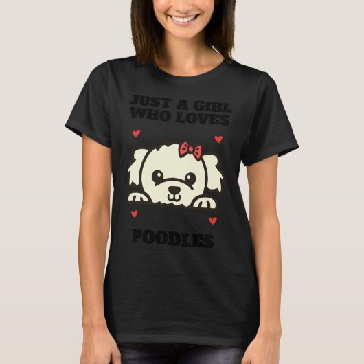 Poodle für Mädchen T-Shirt (Vorderseite)