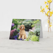 Poodle Garden Grußkarte Karte (Gelbe Blume)