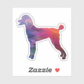 Poodle Geo Silhouette Lila Aufkleber (Blatt)