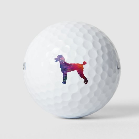 Poodle Geo Silhouette Lila Golfball (Vorderseite)