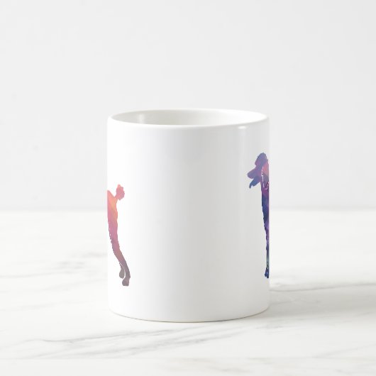 Poodle Geo Silhouette Lila Kaffeetasse (Mittel)