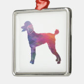 Poodle Geo Silhouette Lila Ornament Aus Metall (Links)