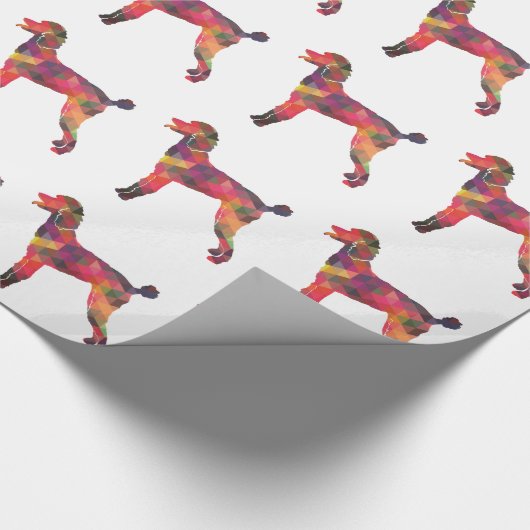 Poodle Geo Silhouette Multi Geschenkpapier (Ecke)