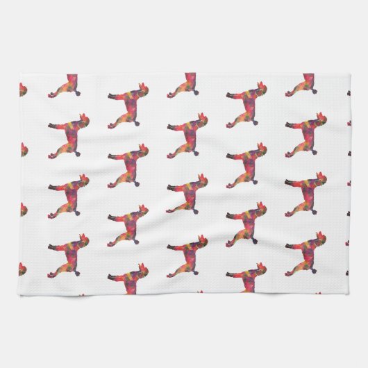 Poodle Geo Silhouette Multi Geschirrtuch (Horizontal)