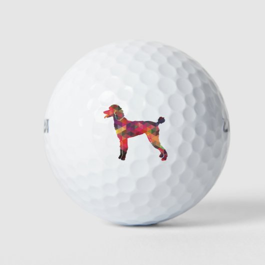Poodle Geo Silhouette Multi Golfball (Vorderseite)