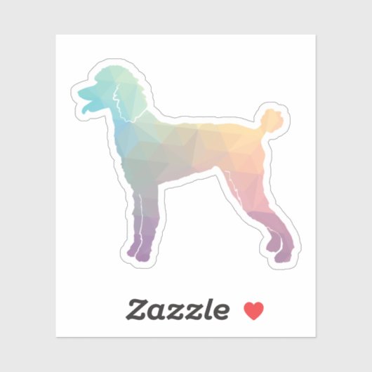 Poodle Geo Silhouette Pastel Aufkleber (Blatt)