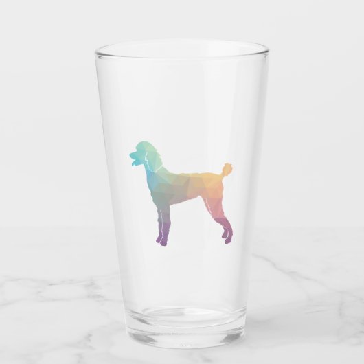 Poodle Geo Silhouette Pastel Glas (Vorderseite)
