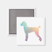 Poodle Geo Silhouette Pastel Magnet (Vorderseite/Rückseite)
