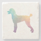 Poodle Geo Silhouette Pastel Steinuntersetzer (Vorderseite)