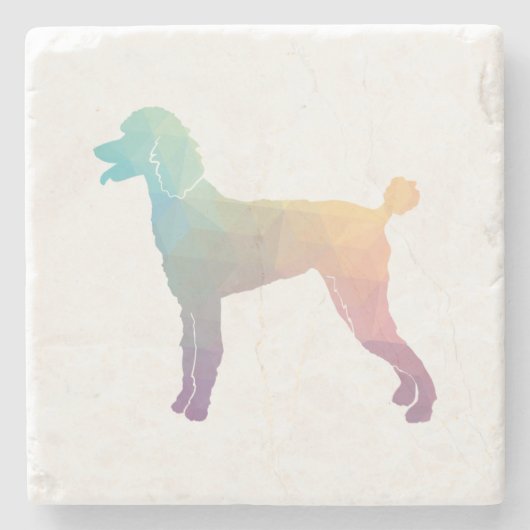Poodle Geo Silhouette Pastel Steinuntersetzer (Vorderseite)