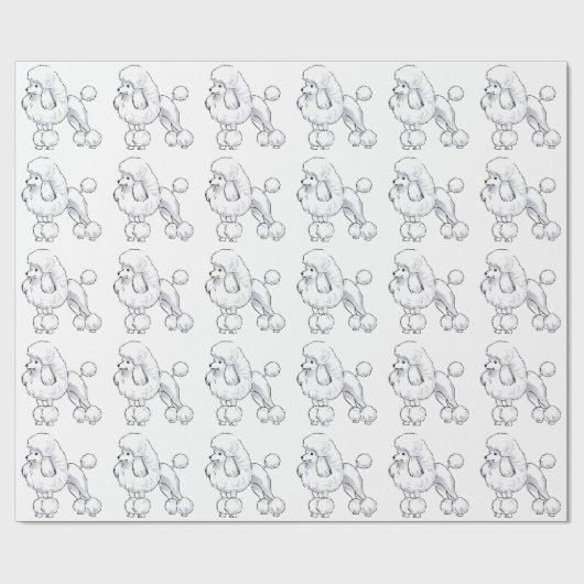 Poodle Geschenkpapier (Flach)