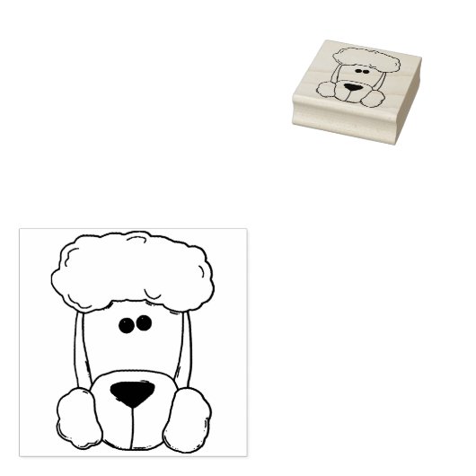 Poodle-Gesichtskunst-Briefmarke Gummistempel (Stempel)