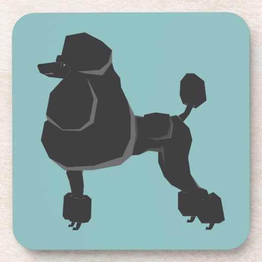 Poodle Getränkeuntersetzer (Vorderseite)