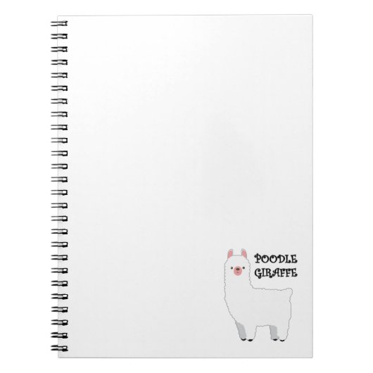 Poodle Giraffe-Notebook Notizblock (Vorderseite)