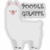 Poodle Giraffe Sticker (Vorderseite)