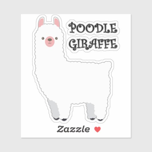 Poodle Giraffe Sticker (Blatt)
