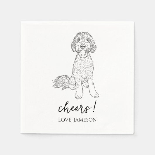 Poodle Goldendoodle Labradoodle.Napkin Hund Hochze Serviette (Vorderseite)