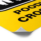 Poodle Graphic (weiß auf schwarz) Poster (Ecke)