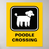 Poodle Graphic (weiß auf schwarz)