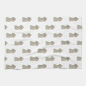 Poodle (graues Silber) Geschirrtuch (Horizontal)