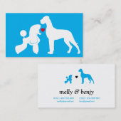Poodle Great Dane Couple Visitenkarte (Vorne/Hinten)