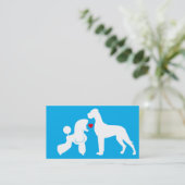 Poodle Great Dane Couple Visitenkarte (Stehend Vorderseite)