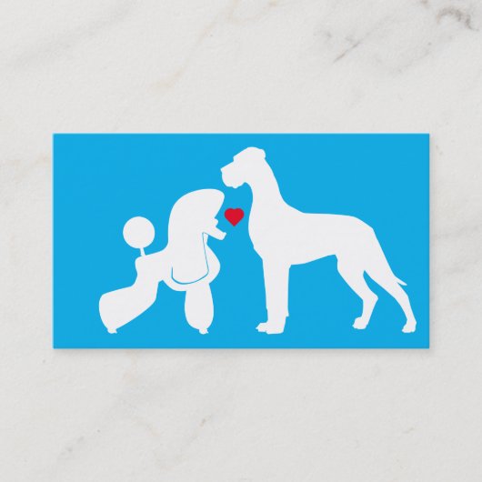 Poodle Great Dane Couple Visitenkarte (Vorderseite)