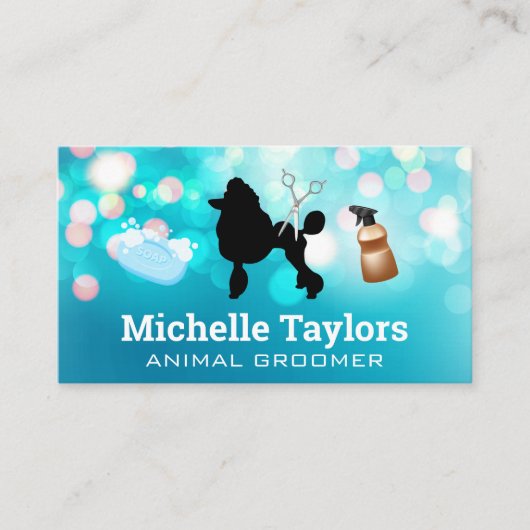 Poodle | Grooming Tools Visitenkarte (Vorderseite)