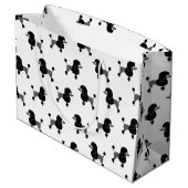 Poodle Große Geschenktasche Geschenktüte (Rückseite Schrägansicht)