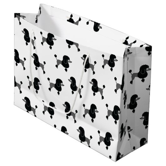 Poodle Große Geschenktasche Geschenktüte (Vorderseite Schrägansicht)