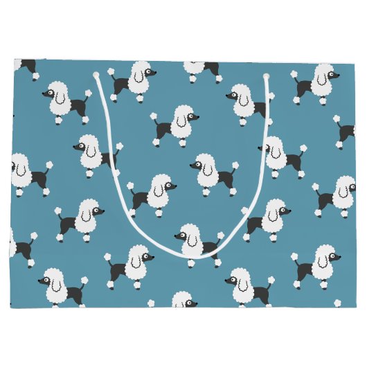 Poodle Große Geschenktasche Große Geschenktüte (Rückseite)